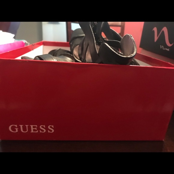 Opened toe, strapped mesh high heel shoe. - Picture 3 of 4